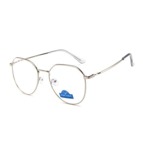 Zilead Polygon Metal Anti Blue Light Blocking Glasses Frame Men&Women Computer Games Goggles Eyeglasses Optical Spectacle Frame