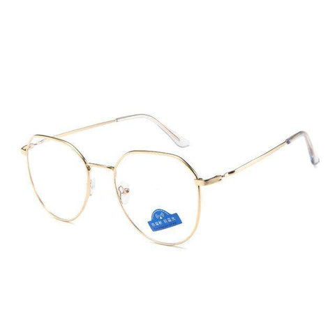 Zilead Polygon Metal Anti Blue Light Blocking Glasses Frame Men&Women Computer Games Goggles Eyeglasses Optical Spectacle Frame