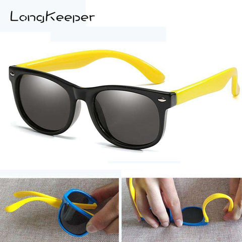 LongKeeper Kids Polarized Sunglasses Children Flexible Mirror Silicone Glasses Girls Boys Safety Anti-glare UV400 Gafas de sol