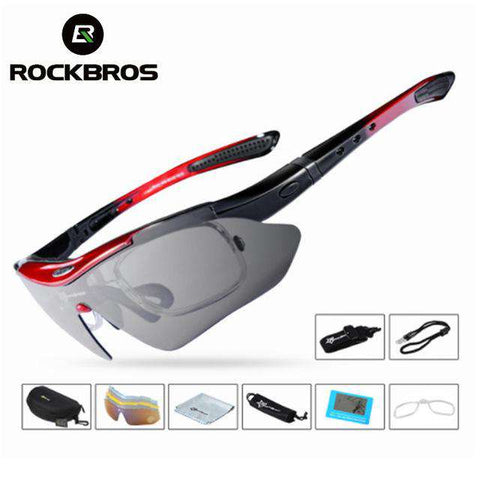 Hot! RockBros Polarized Cycling Glasses Cycling Sunglasses Outdoor Sport Road Bike MTB Men's Glasses TR90 Goggles Eyewear 5 Lens