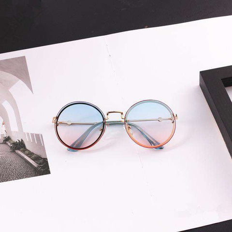 New Arrival 2019  Children Personality Round Lens Frameless Sun Glasses UV400 for Boys Girls Kids Sunglasses Glasses Oculos