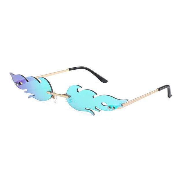Brand Designer Women Cat Eye Sunglasses Retro Metal Frame Flame Style Women Sun Glasses Shades UV400 Sunglass Oculos De Sol