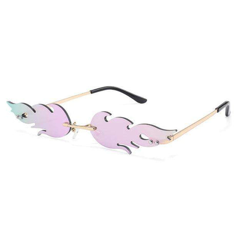 Brand Designer Women Cat Eye Sunglasses Retro Metal Frame Flame Style Women Sun Glasses Shades UV400 Sunglass Oculos De Sol