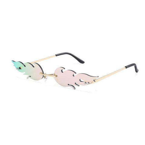 Brand Designer Women Cat Eye Sunglasses Retro Metal Frame Flame Style Women Sun Glasses Shades UV400 Sunglass Oculos De Sol