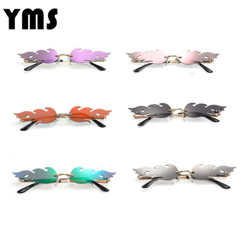 Brand Designer Women Cat Eye Sunglasses Retro Metal Frame Flame Style Women Sun Glasses Shades UV400 Sunglass Oculos De Sol