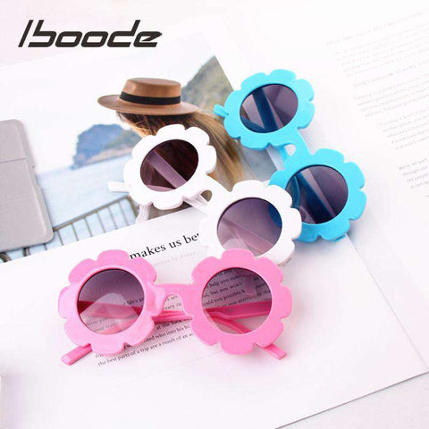 iboode Kids Sunglasses Flower Round Shape Baby Child Sun Glasses Gafas UV400 Children Sunglasses for Girls Boys Oculos De Sol
