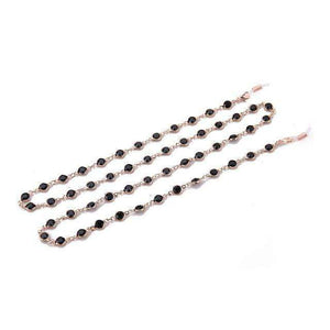 Teamer 78cm Black Crystal Beads Glasses Chains Gold Fashion Women Men Eyewear Accessories Sunglasses Lanyard Strap Cord