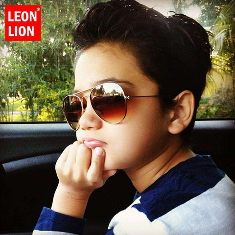 LeonLion 2019 Classic Vintage Sunglasses Children Colorful Mirror Glasses Boys/Girls Metal Frame Kids Cute Outdoor Eyeglasses