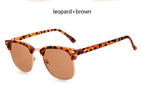 LEONLION Half Metal Sunglasses Men Women Brand Designer Glasses Mirror Sun Glasses Fashion Gafas Oculos De Sol Classic