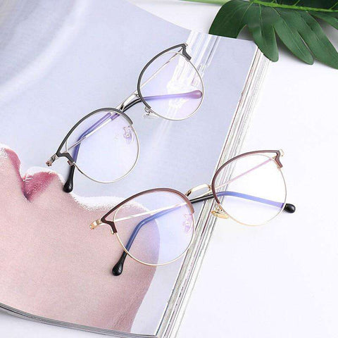 NEW Women's Blue Light Blocking Computer Glasses Cat Eye Anti Blue Rays Eyeglasses Female Plain Mirror Glasses Frame Eyewear