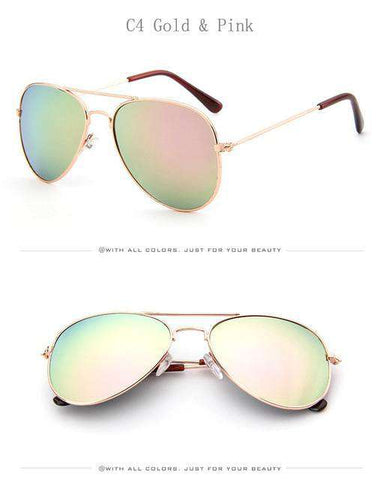 Retro Children Aviation Sunglasses UV400 Gold Frame Glasses Child Kids UV400 Pilot Sun glasses Outdoor Eyewear Girls Boys
