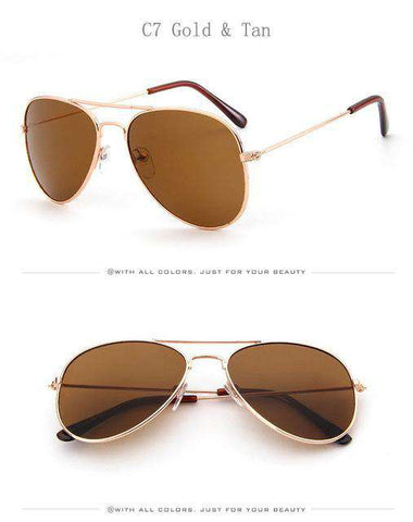 Retro Children Aviation Sunglasses UV400 Gold Frame Glasses Child Kids UV400 Pilot Sun glasses Outdoor Eyewear Girls Boys