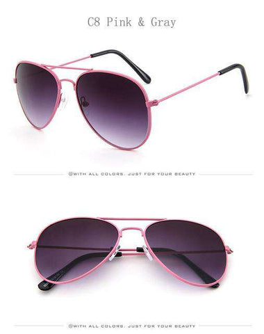Retro Children Aviation Sunglasses UV400 Gold Frame Glasses Child Kids UV400 Pilot Sun glasses Outdoor Eyewear Girls Boys