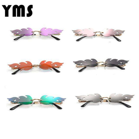 Brand Designer Women Cat Eye Sunglasses Retro Metal Frame Flame Style Women Sun Glasses Shades UV400 Sunglass Oculos De Sol
