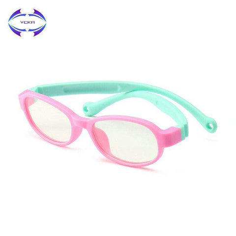 VCKA Kids Ultra-light Silicone Eyeglasses Frame Anti-blue Blocking Glasses Computer Goggles UV400 Eyewear Frames Child