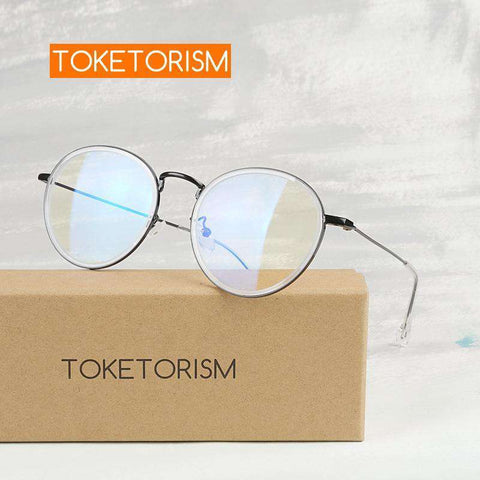 Toketorism transparent round glasses anti radiation blue light blocking computer eyeglasses unisex