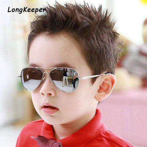 Brand Child Sunglasses Mirror Glasses Metal Pilot Sunglasses For Girl Boy Kids Sunglasses Girls Children Glasses Frame Goggles