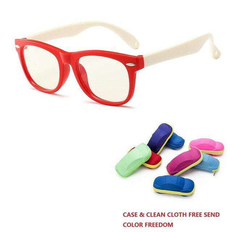 Zerosun Computer Glasses for Children Boys Girls Blocking Blue Light Eyewear Silicone Anti Reflect UV400 Case Free Kids Eyeglass
