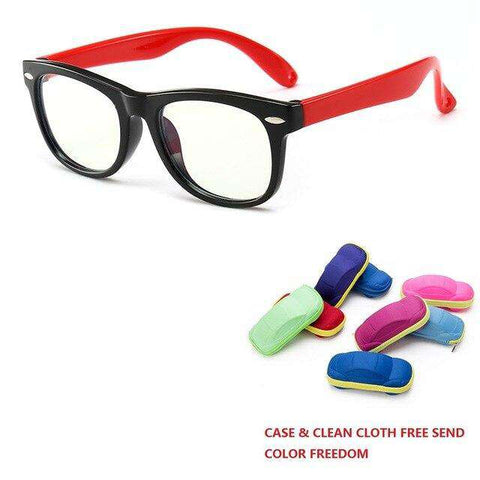 Zerosun Computer Glasses for Children Boys Girls Blocking Blue Light Eyewear Silicone Anti Reflect UV400 Case Free Kids Eyeglass