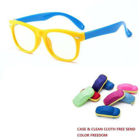 Zerosun Computer Glasses for Children Boys Girls Blocking Blue Light Eyewear Silicone Anti Reflect UV400 Case Free Kids Eyeglass