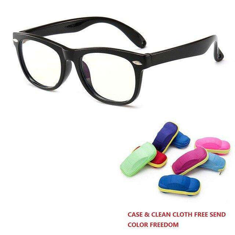 Zerosun Computer Glasses for Children Boys Girls Blocking Blue Light Eyewear Silicone Anti Reflect UV400 Case Free Kids Eyeglass