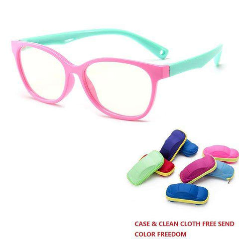 Zerosun Computer Glasses Girls Boys Children Goggles Kids Blocking Blue Light Eyewear Protect Anti Reflection UV400 Case Free