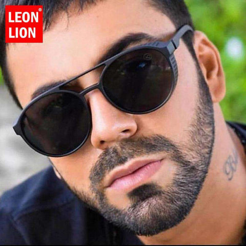 LeonLion 2019 Punk Retro Sunglasses Men Brand Designer Sunglasses Men Designer Glasses for Men Punk Lunette Soleil Homme UV400