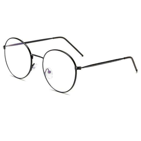 Elbru Vintage Retro Round Metal Spectacles Frame Women Men Anti Blue Light Ray Blocking Eye Glasses Frames Clear Lens Eyewear