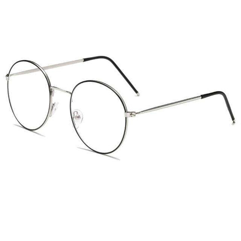 Elbru Vintage Retro Round Metal Spectacles Frame Women Men Anti Blue Light Ray Blocking Eye Glasses Frames Clear Lens Eyewear