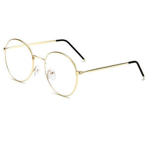 Elbru Vintage Retro Round Metal Spectacles Frame Women Men Anti Blue Light Ray Blocking Eye Glasses Frames Clear Lens Eyewear