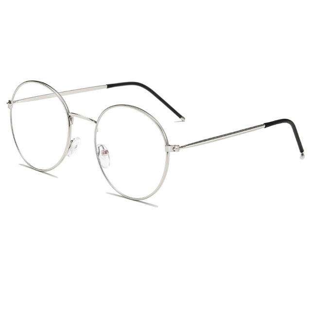 Elbru Vintage Retro Round Metal Spectacles Frame Women Men Anti Blue Light Ray Blocking Eye Glasses Frames Clear Lens Eyewear