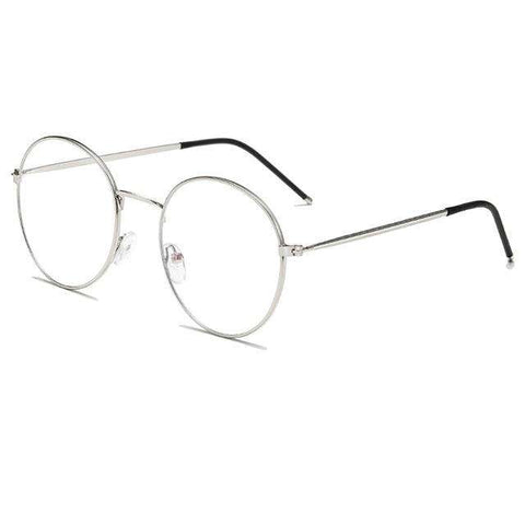 Elbru Vintage Retro Round Metal Spectacles Frame Women Men Anti Blue Light Ray Blocking Eye Glasses Frames Clear Lens Eyewear