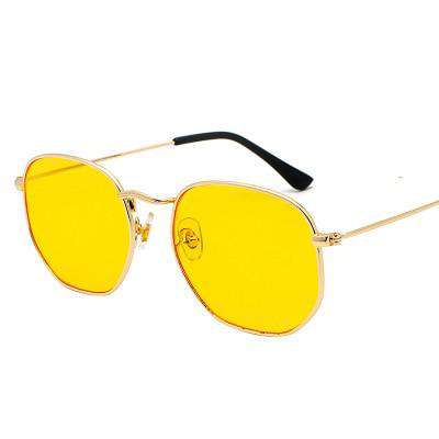 2020 Hexagon Sunglasses Women Brand Designer Small Square Sunglases Men Metal Frame Driving Fishing Glasses Zonnebril Mannen