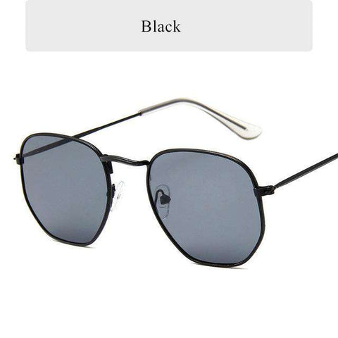 Oulylan Fashion Sunglasses Women Brand Designer Small Polygon Clear Lens Men Vintage Sun Glasses Hexagon Metal Frame