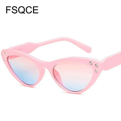 New Sexy Cat Eye Sunglasses Children Brand Designer Mirror Sun Glasses Kids Cateye Lens Shades For Female Eyewea UV400