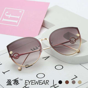2020 Brand Cat Eye Sunglasses Women MOLNIYA Design Metal Frame Mirror Sun Glasses Vintage Rimless Gradient Glasses For Female