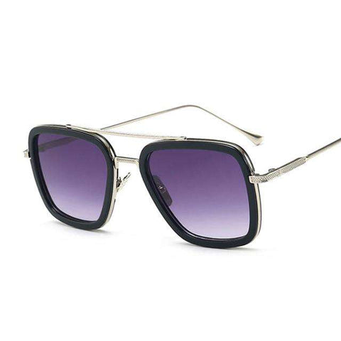 Luxury Fashion Avengers Tony Stark Flight Style Sunglasses Men Square Brand Design Sun Glasses Women Oculos Retro Male Iron 3