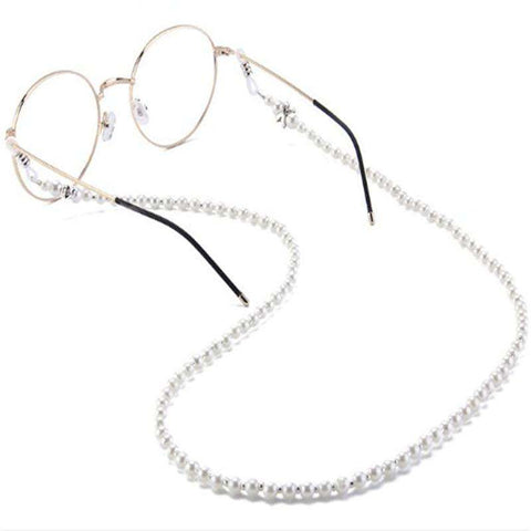 Fashion Women's pearl Eyeglass Chains  Sunglasses Reading Beaded Glasses Chain  Eyewears Cord Holder neck strap Rope 1pcs