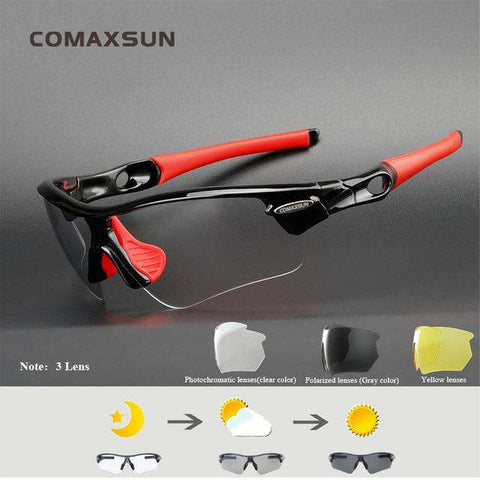 COMAXSUN Photochromic Cycling Glasses Discoloration Glasses MTB Road Bike Sport Sunglasses Bike Eyewear Bicycle Goggles 2 Style
