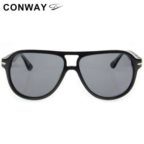 Conway Men Polaroid Sunglasses Pilot Style Driving Glasses Anti Glare Personal Sun Glasses Brand Design Acetate Frame UV Block
