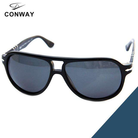Conway Men Polaroid Sunglasses Pilot Style Driving Glasses Anti Glare Personal Sun Glasses Brand Design Acetate Frame UV Block