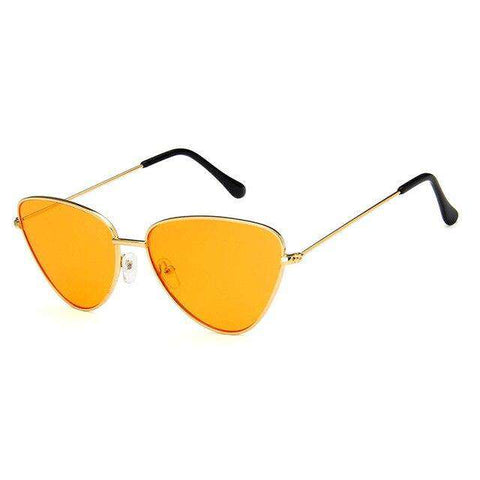 CatEye Sunglasses Women men Metal UV400 Eyewear Brand Designer Retro Sun Glasses Female Orange Pink Cateye Candy Color Glasses