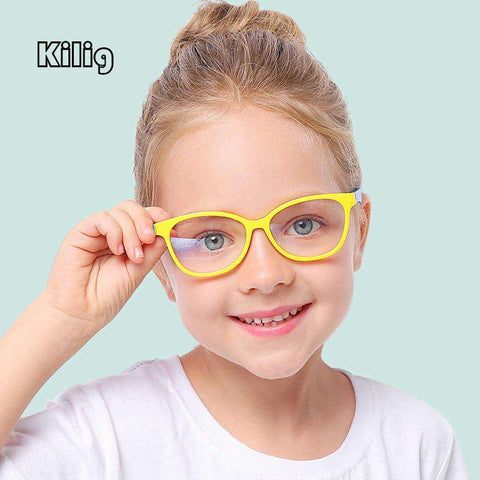 New Square Blue Light Kids Glasses Optical Frame Children Boy Girls Computer Transparent Blocking Anti Reflective Eyeglasses UV