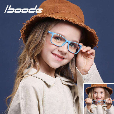 iboode Silicone Kids Glasses Frame Boys Girls Anti-blue Light Eye Protection Eyewear Blue Light Blocking Children Glasses Frames