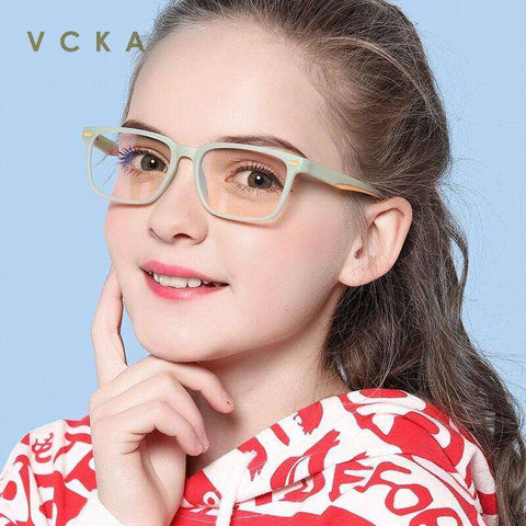 VCKA Kids Blue Light Blocking Glasses Anti Eye Strain Headache Computer Gaming Glasses UV400 protection for 7-12 Years Children