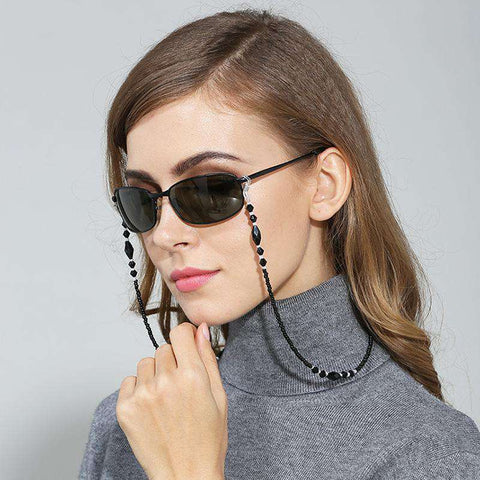 Women Sunglasses Chain Black Acrylic Beads Chains Anti-slip Cord Holder for Reading Glasses Neck Strap Glasses Chain Accessories
