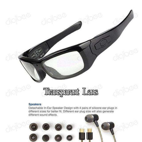 TR90 Eyewear Sports Cam OTG HD 1080P Polarized Sunglasses Mini Camera Glasses Video Recorder, Stereo Bluetooth Headset with Mic