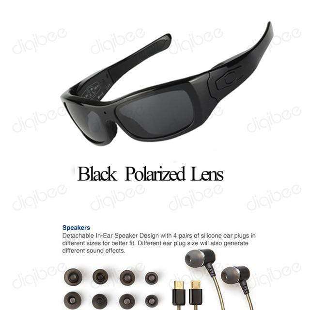 TR90 Eyewear Sports Cam OTG HD 1080P Polarized Sunglasses Mini Camera Glasses Video Recorder, Stereo Bluetooth Headset with Mic