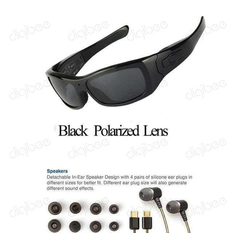 TR90 Eyewear Sports Cam OTG HD 1080P Polarized Sunglasses Mini Camera Glasses Video Recorder, Stereo Bluetooth Headset with Mic