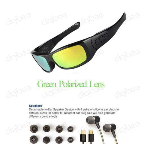 TR90 Eyewear Sports Cam OTG HD 1080P Polarized Sunglasses Mini Camera Glasses Video Recorder, Stereo Bluetooth Headset with Mic